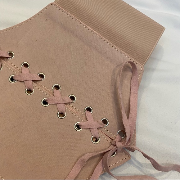 Pink Lace Up Corset Belt - Picture 5 of 8